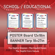 DEPED Mission Vision Core Values MATATAG • Poster BOARD • Banner TARP Tarpaulin • by RHEMUS Graphics
