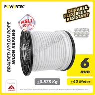 Tali Nilon Kepang 6mm x 40m Braided Nylon Rope POWERTEC