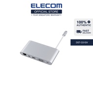 ELECOM 10 in 1 Type-C Docking Station DCT-C01SV/USB PD/USB3.1/HDMI/VGA/mini Display/SD/microSD/LAN/W