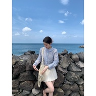 Iceollo Unique มีสไตล์ คอปกแขนยาว สีขาว เสื้อเชิ้ต ผู้หญิง Small Size พรางหุ่น เสื้อท่อนบน Early ฤดู