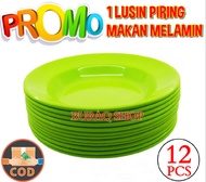 PIRING MAKAN SEMI MELAMIN 1 LUSIN / 1 LUSIN/ 12 PCS PIRING MAKAN SEMI MELAMIN BULAT - buraq shop