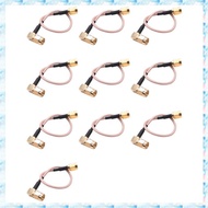 [R Q M U] 10pcs 6 Inch SMA Male to SMA Right Angle Male Plug Jumper Pigtail Cable RG316