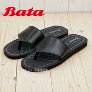 Bata รองเท้าแตะผู้ชายบาจา หนังแท้ แบบคีบ สีดำ 8756552