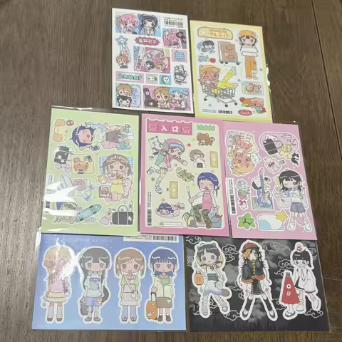 Cute Sweet Cool Japanese Shibuya Girl Sticker Korean Kawaii Cartoon Y2k Stickers Hand Account Diary 
