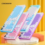 COMOWANYW Gaming Keyboard, Luminous USB Interface Wired Keyboard, Mechanical Sensation K500 104 Keys