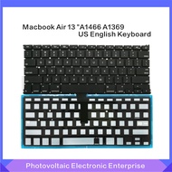 26-New Compatible with Macbook Air 13 "A1369 A1466 US Keyboard With Backlight 2011-2017 Years