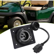 AUTOVIC Charger Port Cover Plate Adapter with 120V Plug for Lithium Battery Compatible with EZGO TXT