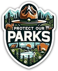 National Park Service Stickers, Protect Our Parks Vinyl Waterproof Forest Sticker 5x5 Inches Truck B