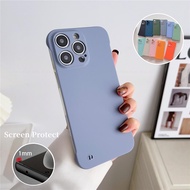 Shockproof Frameless Casing For iPhone 14 13 Pro Max 5G Slim Skin Matte Phone Case For i14 i13 14Pro