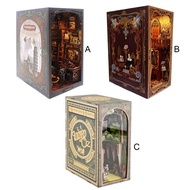 [svzfjuv] DIY Book Kits DIY Miniature Dollhouse Booknooks Kits Creativity Kits Bookends 3D Wooden Pu