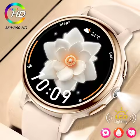 New 1.26" AMOLED Smart Watch Women Timer Sport Fitness Watches Waterproof Call Voice Assistant Ladie