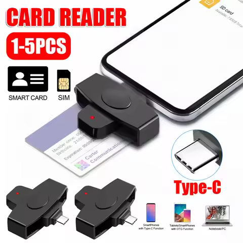 Type-C Smart Card Reader Portable Smart Chip Reader Bank Tax Declaration Accessories Support for Win