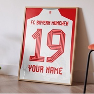 CUSTOM ️ FC Bayern Munchen 23/24 - Bayern Munich Jersey Poster with Name and Number Printed on Deman