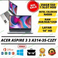 laptop acer a314 n4500 256ssd ram- - 8 gb