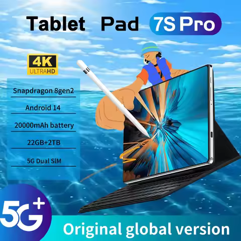 Original Pad 7s Pro Snapdragon 8 Gen 2 Global Version Tablet PC Android 14 22GB+2TB Dual SIM Card 11