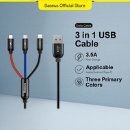 Baseus 4 in 1 USB Cable IP+Micro USB+Type-C Port For iphone 14 13 Pro Max 12 XS XR Samsung S10 Xiaom