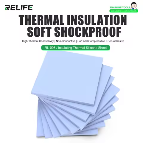 Relife RL-098 Insulating Thermal Silicone Sheet High Thermal Conductivity Non-Conductive Self-Adhesi