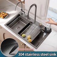 304 Stainless Sinki Dapur Multifunction Worksta Handmade Kitchen Sink Whale Waterfall Single Bowl Sm