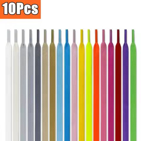 10Pcs Flat Cotton Shoelaces for Sneakers AF1 AJ1 Shoelace High-top Canvas Casual Shoe Laces No Elast