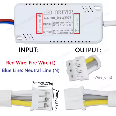 220V LED Dual Color Drive Power Supply 12-40Wx2/36-50Wx2/40-60Wx2/50-72Wx2/60-80Wx2 240mA Household 