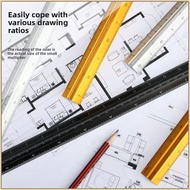 Triangular ruler scale aluminum alloy ruler drawing ruler 30cm interior architectural design ruler i
