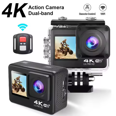 Action Camera Q60AR 4K 30FPS 24MP WiFi 170° Wide Angle Len Dual Screen Display Video Camera 30M Unde