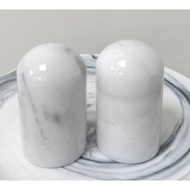 Marble Salt Pot+Salt Pepper Pot Set~Yayixuan Cultural Creative Natural White Two Pieces In A Set~Siz