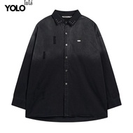 YOLO เสื้อคอปกแฟชั่น OVERSIZE เสื้อคอปกเวอร์ไซส์ แนวสตรีท 24002