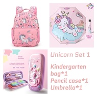 Unicorn Bag Set For Kids Girls Kindergarten School Bag Umbrella Pencil Case Waterproof