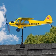 Piper J3 Cub Airplane Weathervane Aircraft Weather Vane Plug Decor Wind Spinners Roof Plug-in Ground