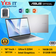 ASUS Vivobook 16 Quiet Blue / Cool Silver | Ultra 5 225H / 16GB D5 / 512GB SSD / 16" Inch / W11H / H