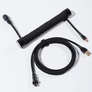 Coiled Aviator USB Cable, Suitable Mechanical Keyboard - Black