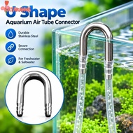 KATAKANV6 Air Tube Connector, Stainless Steel 4-5mm Tube Aquarium Airline Connector,  U Shape Rust R