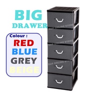 5 Tier Plastic Drawer / Laci / Almari Plastic / Plastic Drawer / Big Cabinet / Storage Cabinet / Clo