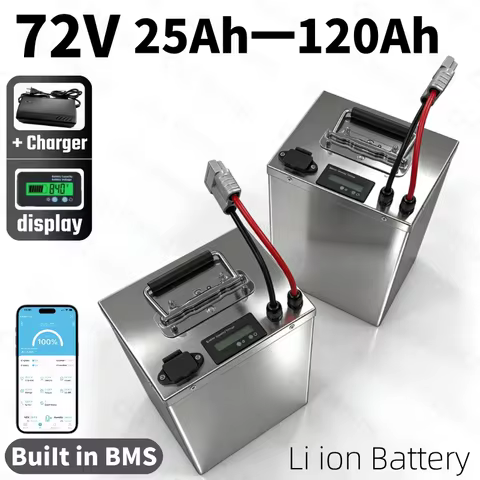 72V 25Ah 30Ah 40Ah 50Ah 60Ah 75Ah100Ah 120Ah Lithium Li-ion battery with Bluetooth BMS for 1000W 200
