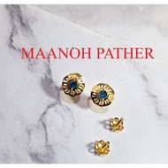 1.64GM-916 GOLD BLUE STONE ROUND THODU-916 SUBANG-916 INDIAN EARRING-916 EARRING-916 ROUND EARRING-9