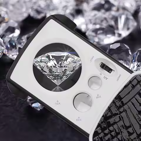 HD Reading High Magnification 30X 60X 90X With LED UV Acrylic Optical Lens Loupe Magnifier Magnifyin