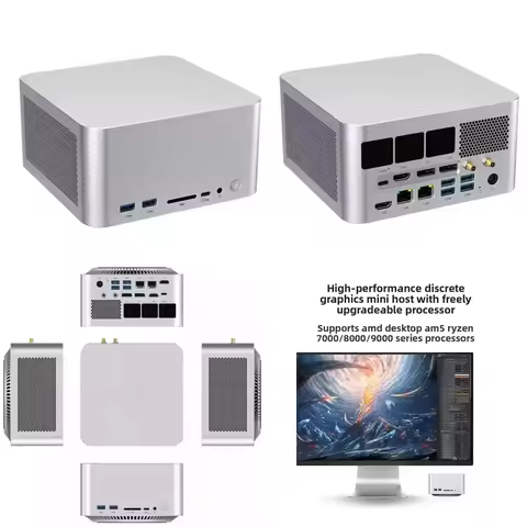 For AMD Ryzen 9 9800X3D For NVIDIA RTX 4090 Micro Mini Gaming PC Console Esports Desktop Computer Di