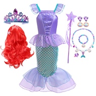 2025 สาวแอเรียลเจ้าหญิงชุดเครื่องแต่งกาย Disney เด็ก Little Mermaid Halloween PARTY เครื่องแต่งกายเด