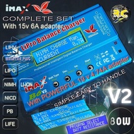 IMAX B6 V2 80W Balance Charger Lipo 1S-6SLiHv NiHM/Cd Li-ion & Pb with 90Wadapter for Drone Aeroplan