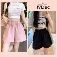 Women's high-waisted khaki shorts 17Dec-863, summer elastic-waistShorts for women