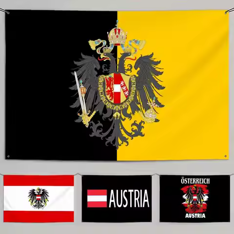 Famous Austria Flag Flags Minimalist Fabric Flag Fade-Resistant Outdoor Garden Banner Hanging Sign f