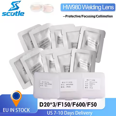 Laser Welding Protect Lens D20x3 F150 F600 Focusing Lens F50 Collimating Lens D20*3 for HW980 Head 1
