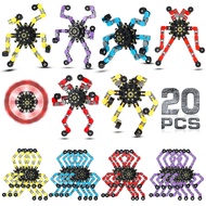 20 Pcs Transformable Chain Robot Finger Spinner Robot Deformed Mechanical Spiral Twister Fingertip S