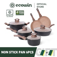 Ecowin Non-Stick 6pcs Non-Stick Cookware Set Maifan Stone Coating fly pan Classic COCO Series With L