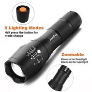 超亮軍用 XML T6 防水 5 種模式可調焦 LED 手電筒  Ultra Bright Military XML T6 Water Resistance 5Modes Adjustable Foc