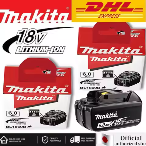 100% Original Makita 6Ah/5Ah 18V Battery, Makita DHS680Z DTD173 DGA404 DRT50 DTW600 DTD171 Replaceme
