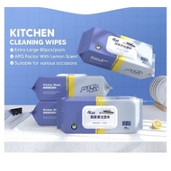 80pcs Kitchen Cleaning Wipes Strong Decontamination Kitchen Wipes Degreasing Lap Pembersih Dapur