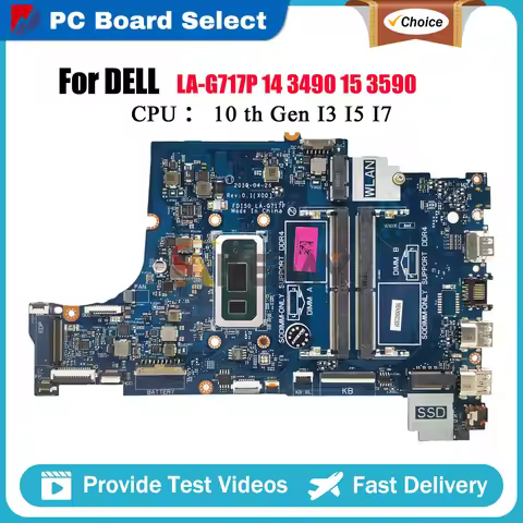 Laptop Motherboard For Dell Vostro 3490 3590 3790 Inspiron 5494 5594 FDI50 LA-G717P with i3 i5 i7 CP