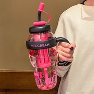 🎁luxury Christmas gift | Summer High-Value Giant Water Bottle 1300ml Large Capacity Plastic Straw Cu
